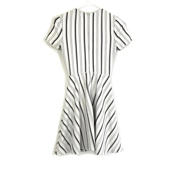 Opening Ceremony NYC Striped Fit & Flare Dress Womens Size XS Gray White Black - Picture 2 of 15